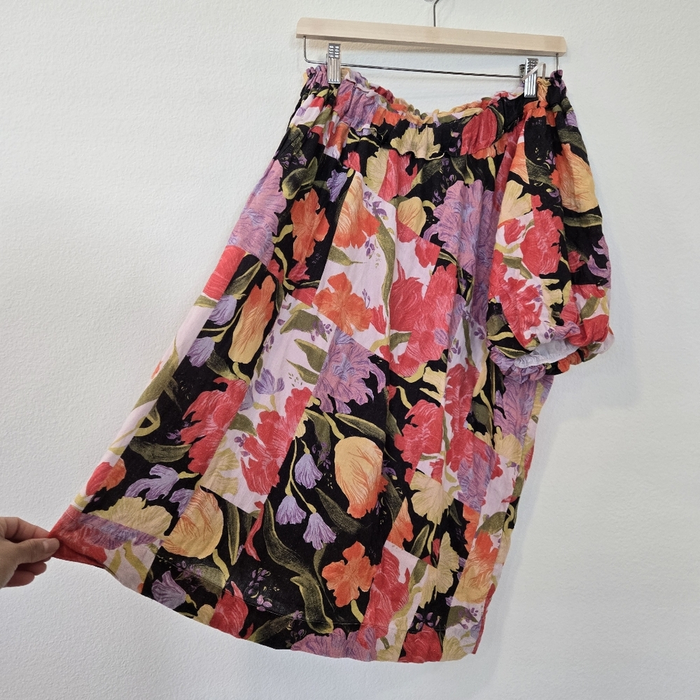 Anthropologie Yukiko Naritake One shoulder mini‎ floral shift dress size small - Picture 7 of 11
